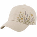 Beige Unisex Baseballkappe mit Blumenstickerei