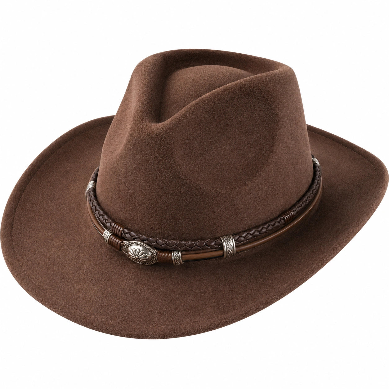 Brauner Filzhut im Westernstil