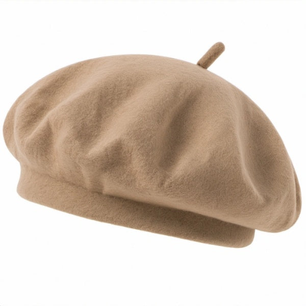 Elegante Damen Baskenmütze Beige