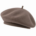 Klassische Damen Baskenmütze Taupe