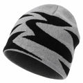 Strickmütze Unisex Grau-Schwarz Zickzack-Muster