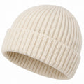 Unisex Beanie im Rippdesign Creme