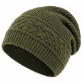 Winter Beanie Mütze Geflochtenes Design Grün